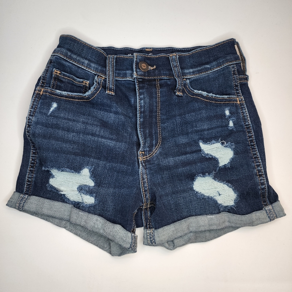 Hollister Hi Rise short 3", women's size 00, ripped.